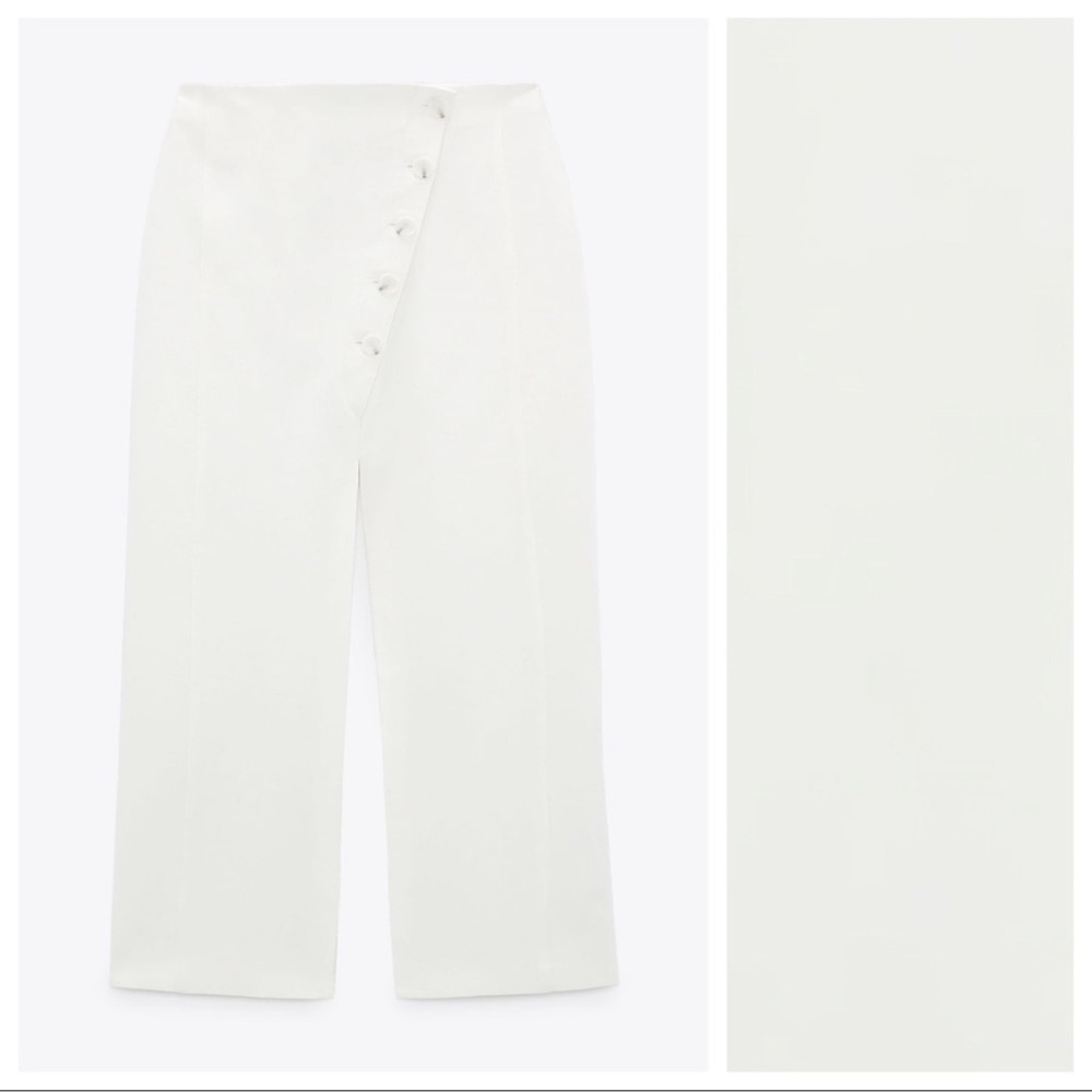 Zara Cream Linen Blend Midi Skirt. Size extra small - Picture 5 of 6